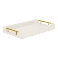 Load image into Gallery viewer, Lusan Modern Faux Leather Decorative Tray, 15.75"
