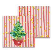 Load image into Gallery viewer, Red Potted Christmas Tree Cocktail Napkin