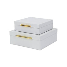 Load image into Gallery viewer, Lusan Set of 2 Square Nesting Decorative Storage Boxes