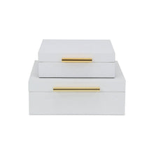 Load image into Gallery viewer, Lusan Set of 2 Square Nesting Decorative Storage Boxes