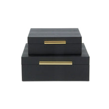 Load image into Gallery viewer, Lusan Set of 2 Square Nesting Decorative Storage Boxes