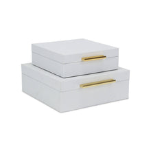 Load image into Gallery viewer, Lusan Set of 2 Square Nesting Decorative Storage Boxes