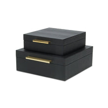 Load image into Gallery viewer, Lusan Set of 2 Square Nesting Decorative Storage Boxes