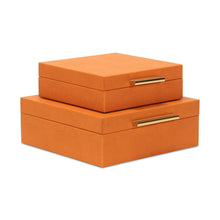 Load image into Gallery viewer, Lusan Set of 2 Square Nesting Decorative Storage Boxes