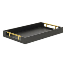 Load image into Gallery viewer, Lusan Modern Faux Leather Decorative Tray, 15.75"