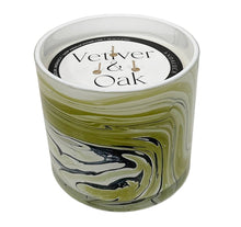 Load image into Gallery viewer, JUMBO Vetiver & Oak 45 oz. Swirl Glass Candle