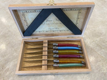Load image into Gallery viewer, Laguiole set of six Rainbow Steak knives