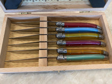 Load image into Gallery viewer, Laguiole set of six Rainbow Steak knives