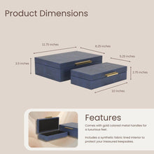 Load image into Gallery viewer, Lusan Set of 2 Square Nesting Decorative Storage Boxes
