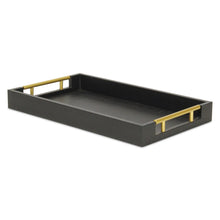 Load image into Gallery viewer, Lusan Modern Faux Leather Decorative Tray, 15.75"
