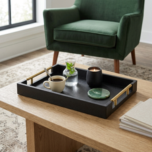 Load image into Gallery viewer, Lusan Modern Faux Leather Decorative Tray, 15.75"
