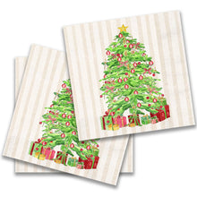 Load image into Gallery viewer, Christmas Tree with Presents Cocktail Napkin
