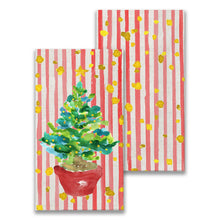 Load image into Gallery viewer, Red Potted Christmas Tree Guest Towel
