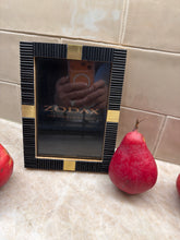 Load image into Gallery viewer, Zodiac Maha black bone with brass inlay frame
