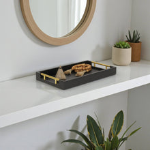 Load image into Gallery viewer, Lusan Modern Faux Leather Decorative Tray, 15.75"
