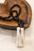 Load image into Gallery viewer, black wood bead garland with tassels
